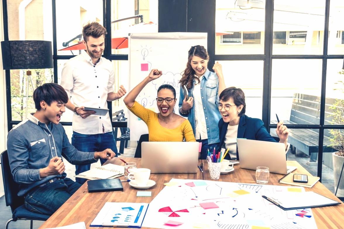 Employee reviewing financial planning materials online